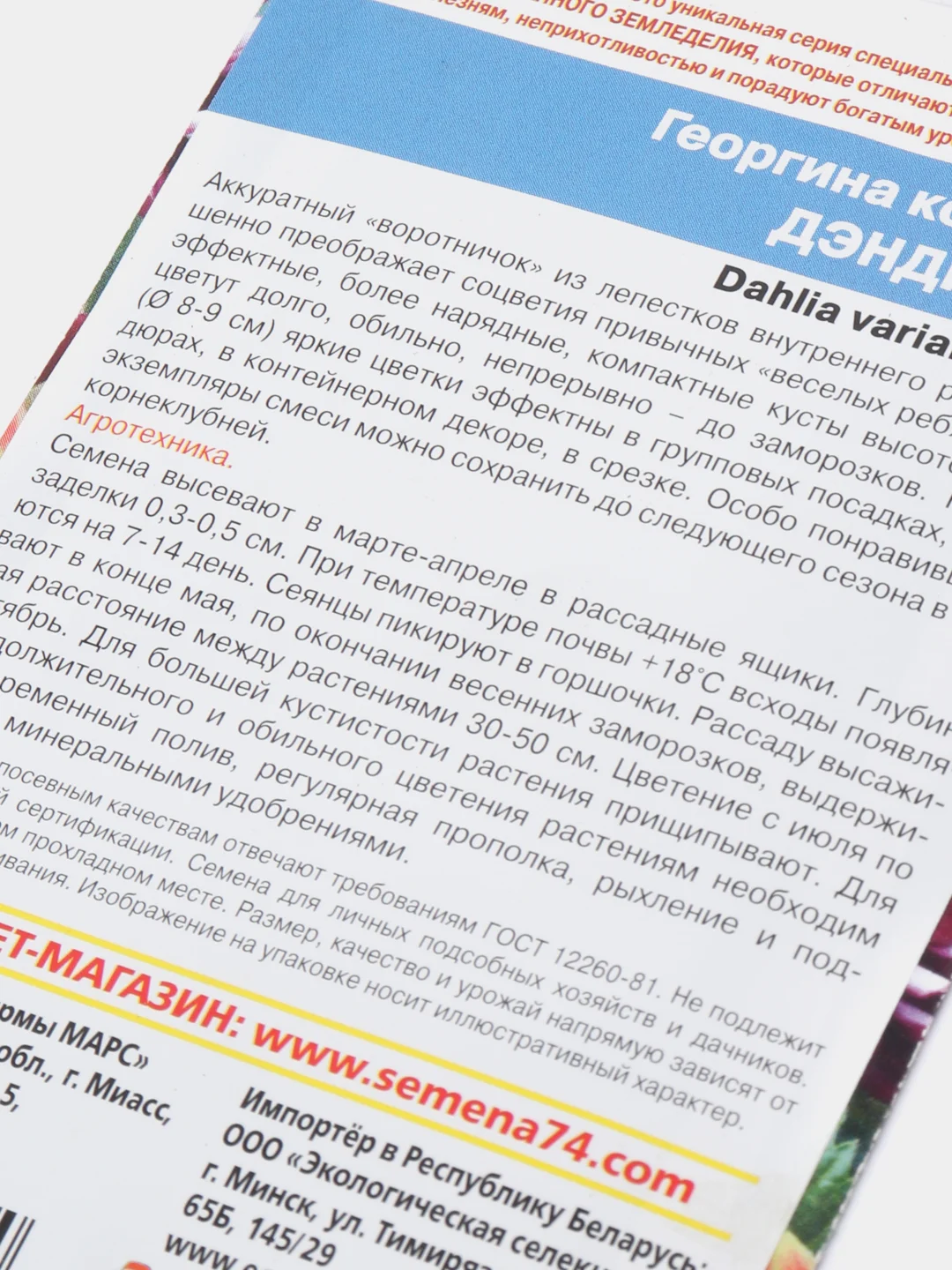 Семена цветов Георгина "Дэнди микс"