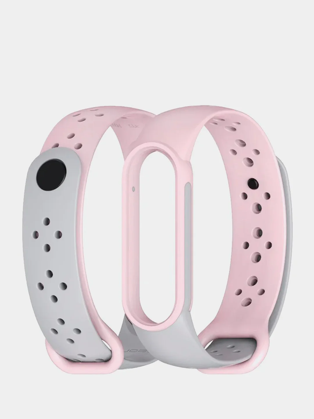 Конфетный ремешок силиконовый для Xiaomi Mi Band 5/ Mi Band 6 двухцветный перфорированный