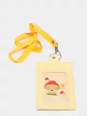 Желтый бейдж с держателем для школьника/ чехол для пропуска, для карты