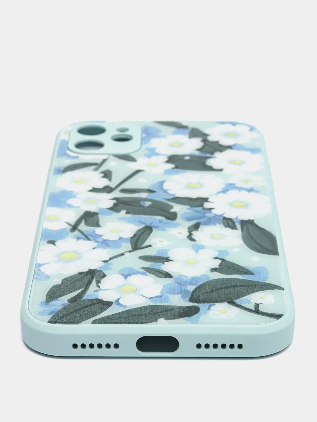 Бирюзовый чехол iPhone 11 с принтом