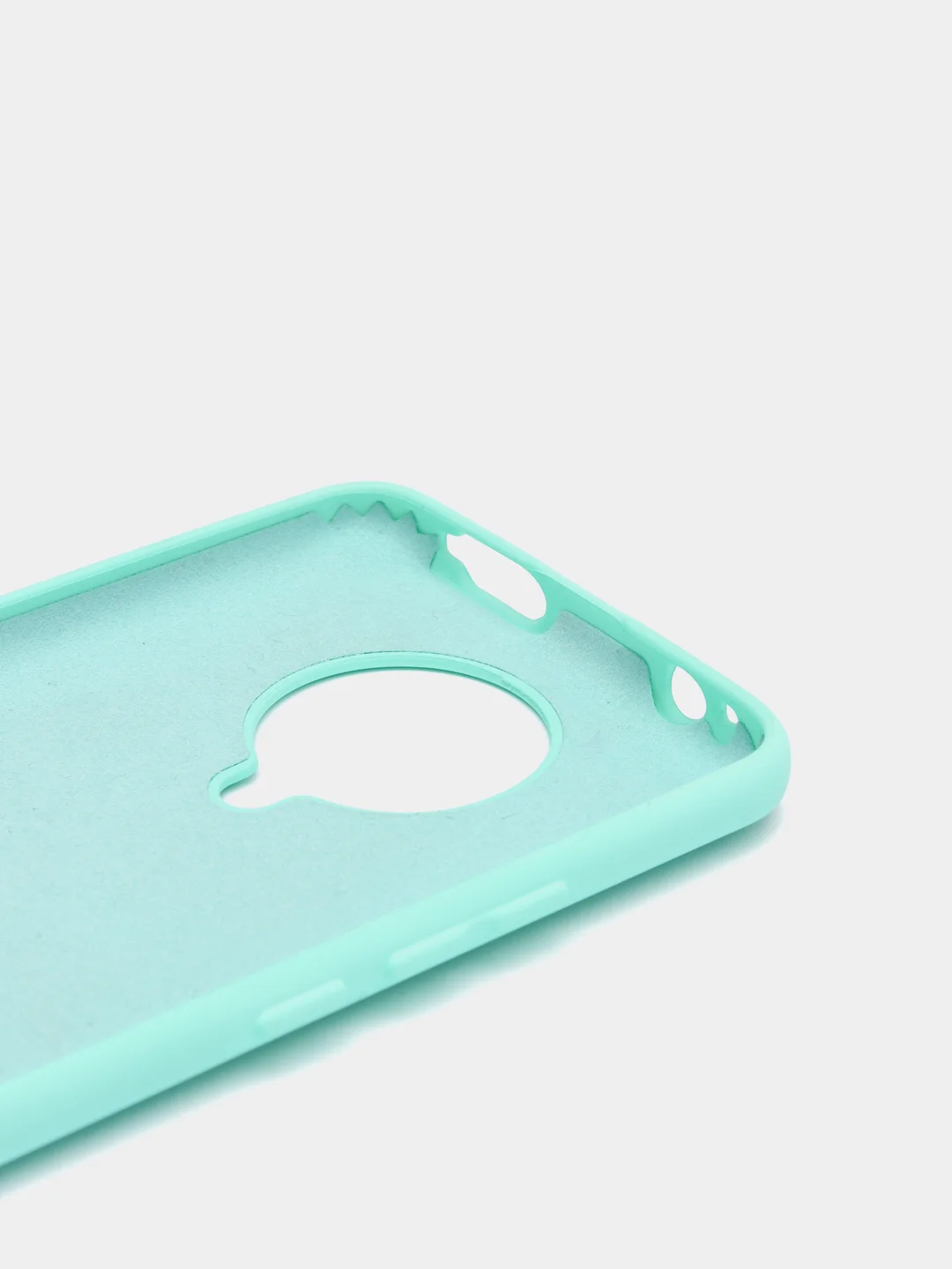 Бирюзовый чехол Xiaomi Redmi K30 Pro / Poco F2 Pro с закрытым низом и бархатом внутри Silicone Cover