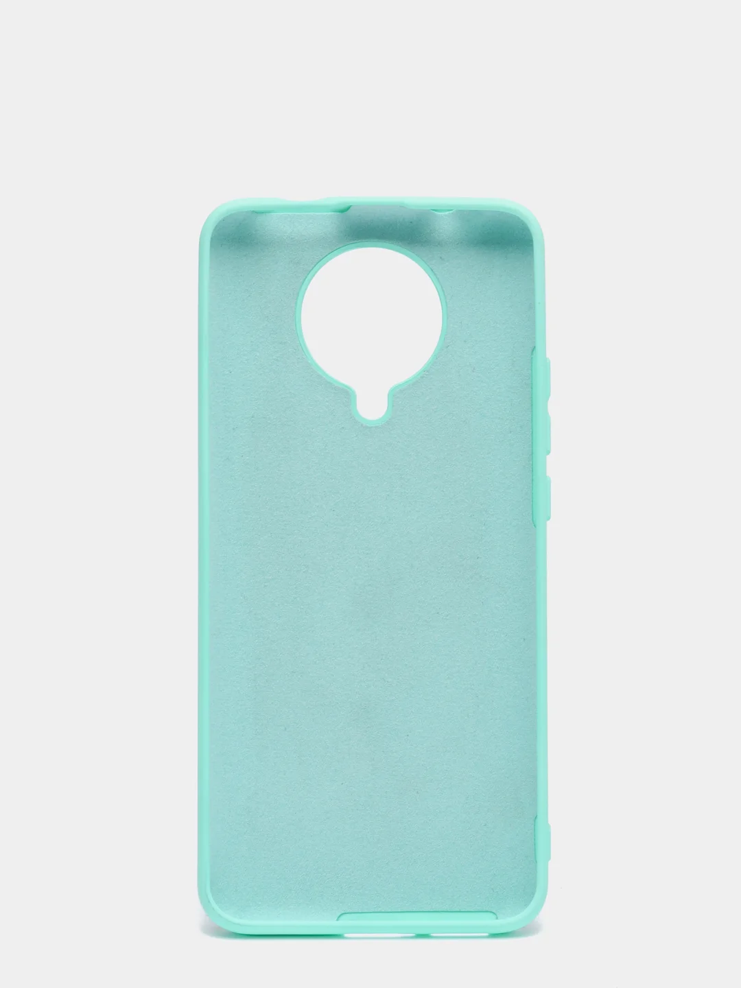 Бирюзовый чехол Xiaomi Redmi K30 Pro / Poco F2 Pro с закрытым низом и бархатом внутри Silicone Cover