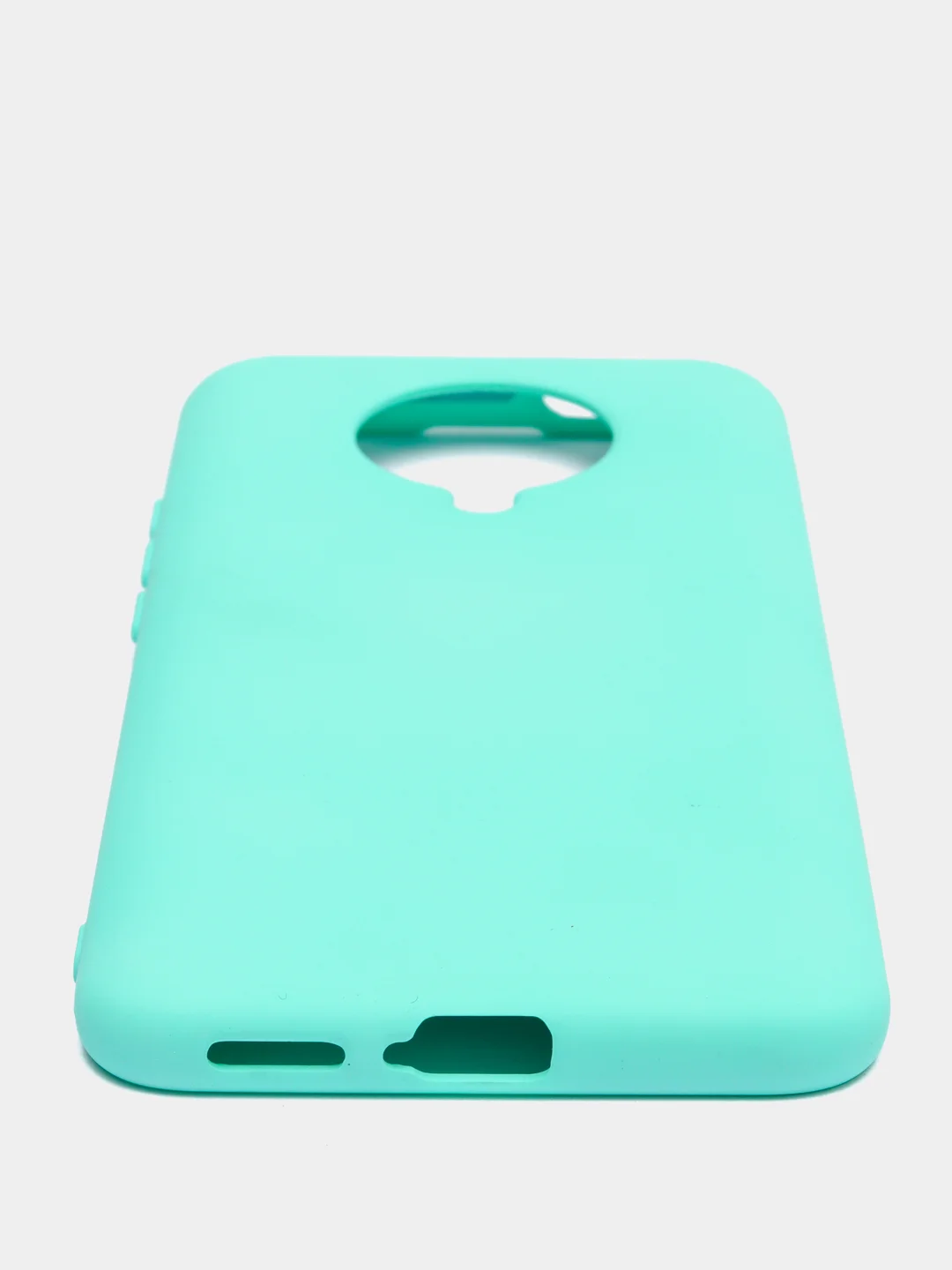 Бирюзовый чехол Xiaomi Redmi K30 Pro / Poco F2 Pro с закрытым низом и бархатом внутри Silicone Cover