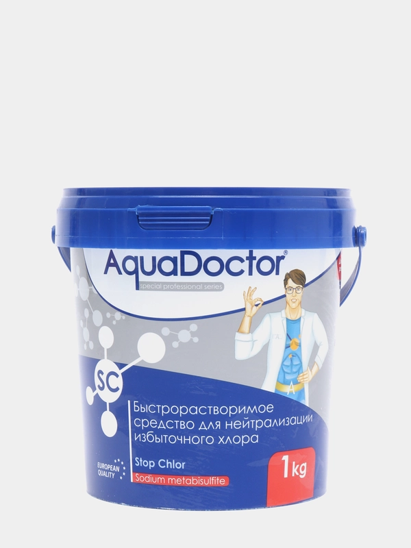 Средство для нейтрализации избыточного хлора в бассейне AquaDoctor "Stop Chlor", 1 кг