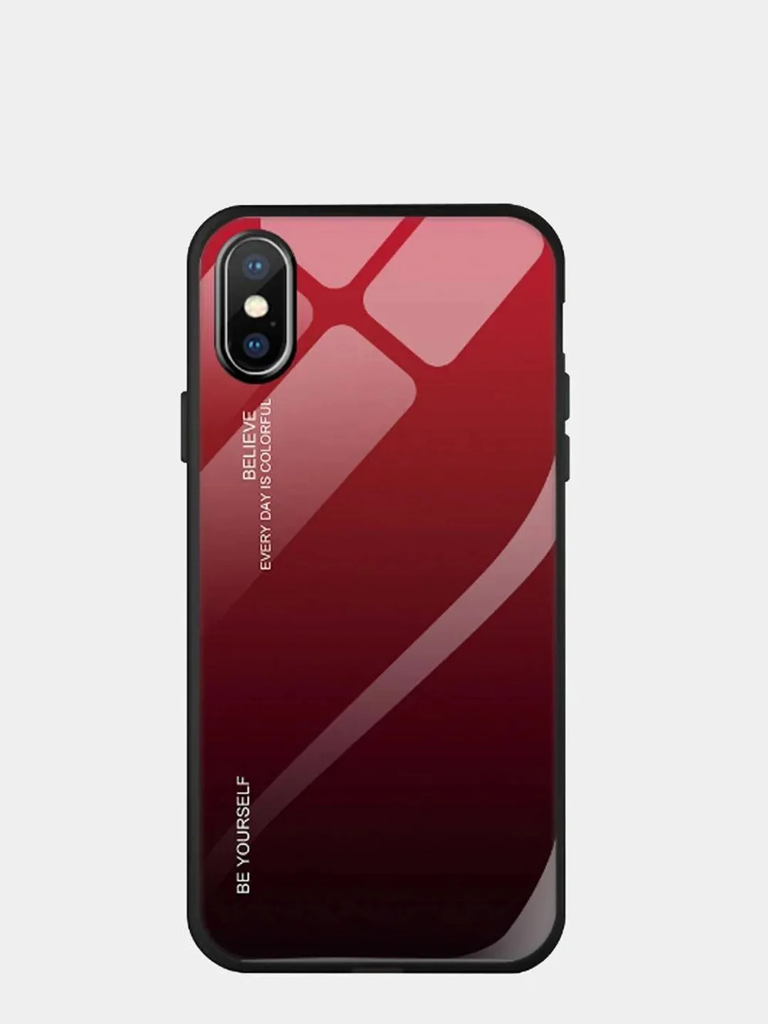 Красный чехол градиентный из закалённого стекла на iPhone 12 Pro Max,12/12Pro,11,11 Pro,XR, 12mini