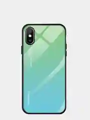 Бирюзовый чехол градиентный из закалённого стекла на iPhone 12 Pro Max,12/12Pro,11,11 Pro,XR, 12mini