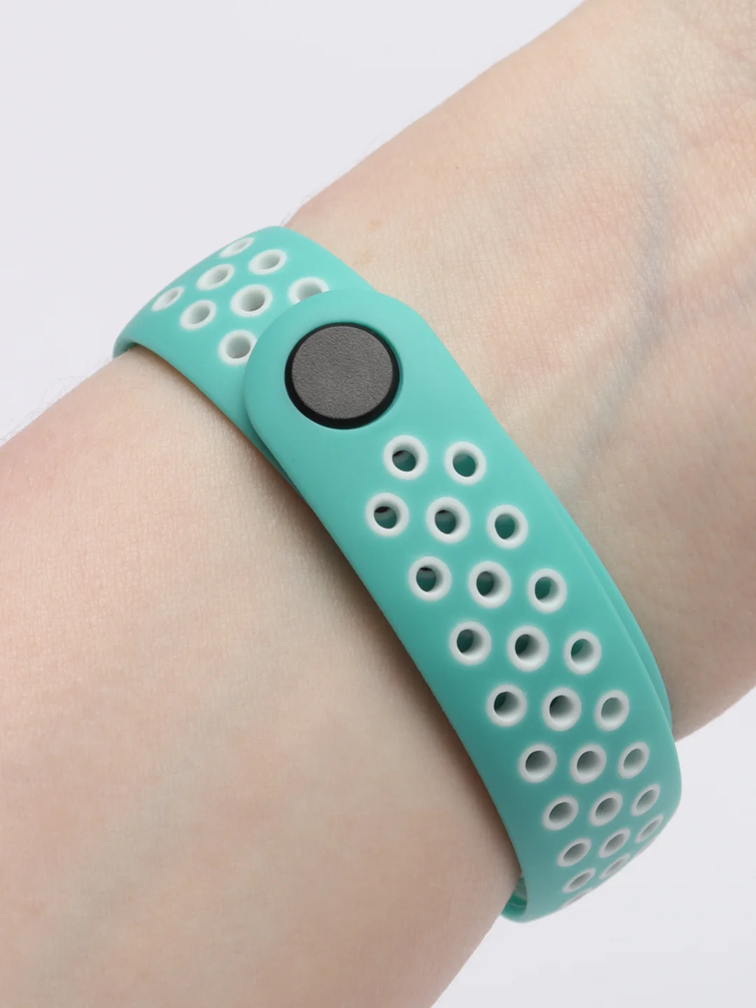 Бирюзовый силиконовый ремешок для Xiaomi Mi Band 5 и Mi Band 6, спортивный