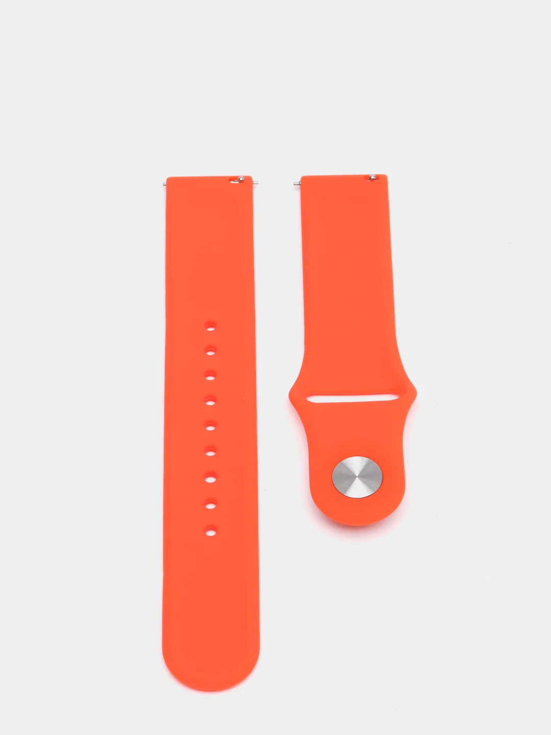 Оранжевый ремешок силиконовый с кнопкой для Xiaomi / Amazfit Bip / Samsung / Huawei, 20 мм