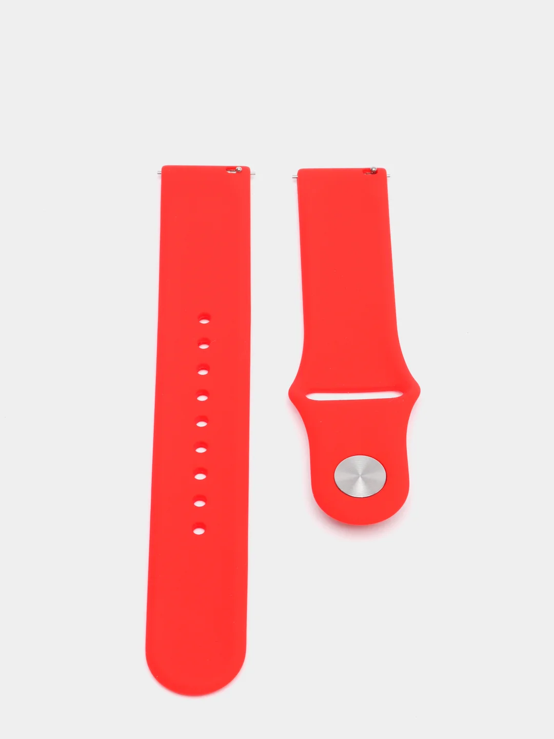 Красный ремешок силиконовый с кнопкой для Xiaomi / Amazfit Bip / Samsung / Huawei, 20 мм