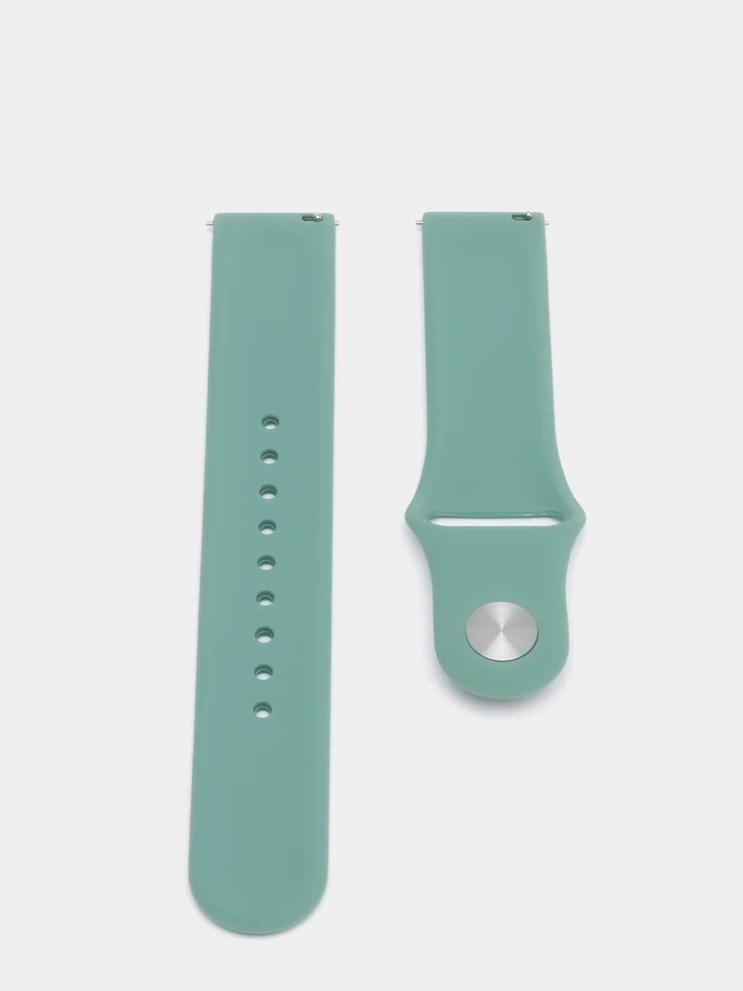 Зеленый ремешок силиконовый с кнопкой для Xiaomi / Amazfit Bip / Samsung / Huawei, 20 мм