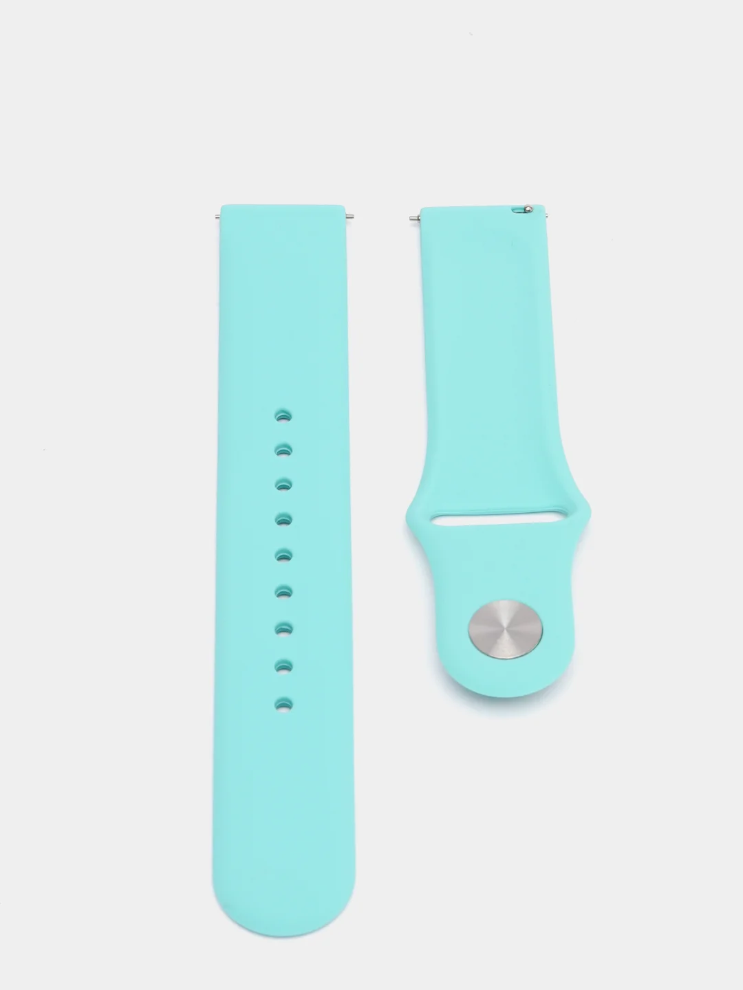 Бирюзовый ремешок силиконовый с кнопкой для Xiaomi / Amazfit Bip / Samsung / Huawei, 20 мм