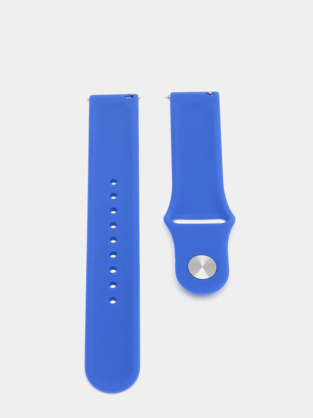 Синий ремешок силиконовый с кнопкой для Xiaomi / Amazfit Bip / Samsung / Huawei, 20 мм