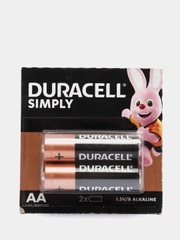 Батарейки Duracell Simply пальчиковые и мизинчиковые, 2 штуки  АА (LR6) и ААА (LR03)