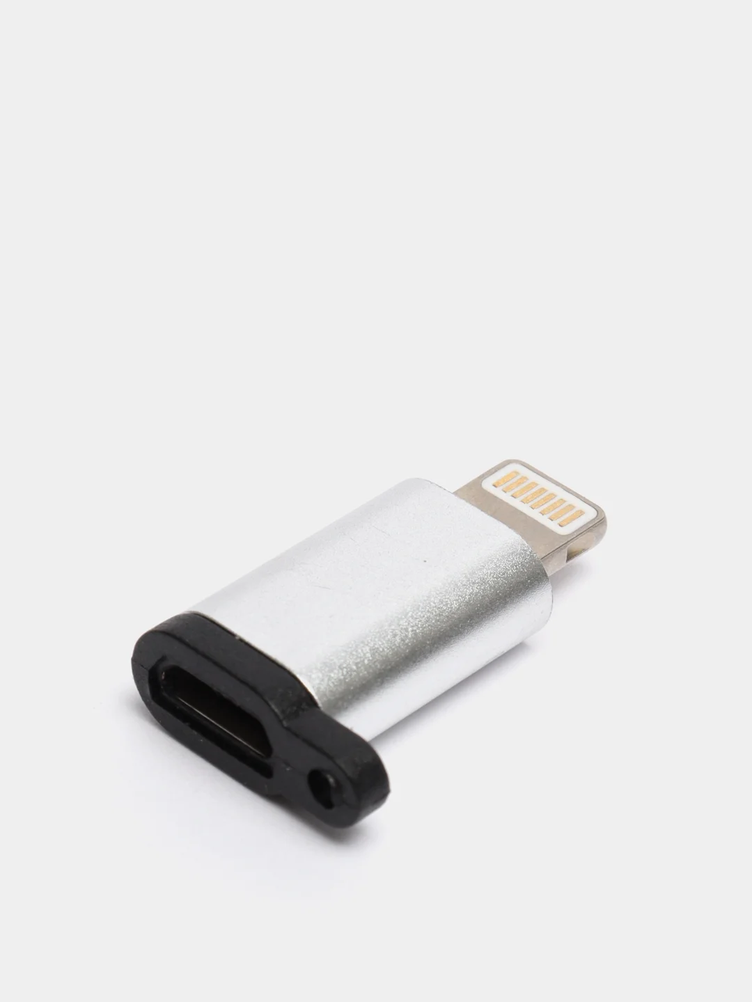 Серый металлик переходник зарядки с microUSB на Lightning