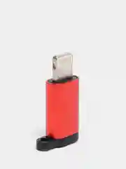 Красный переходник зарядки с microUSB на Lightning