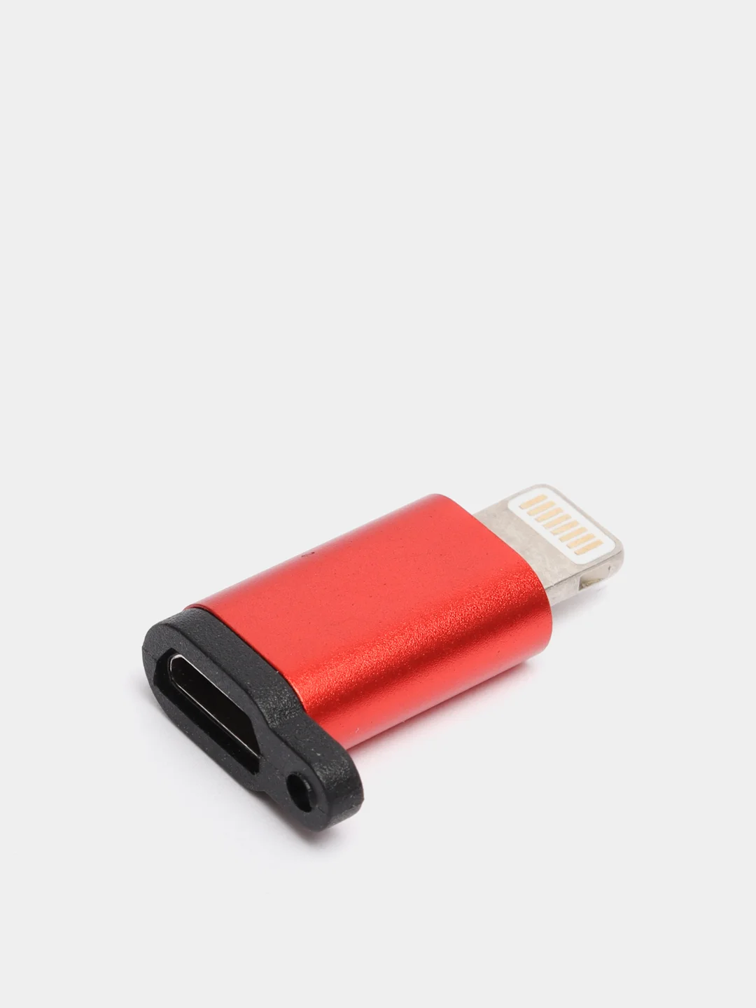 Красный переходник зарядки с microUSB на Lightning