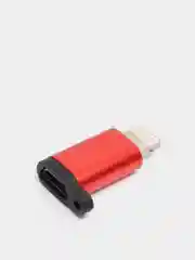 Красный переходник зарядки с microUSB на Lightning