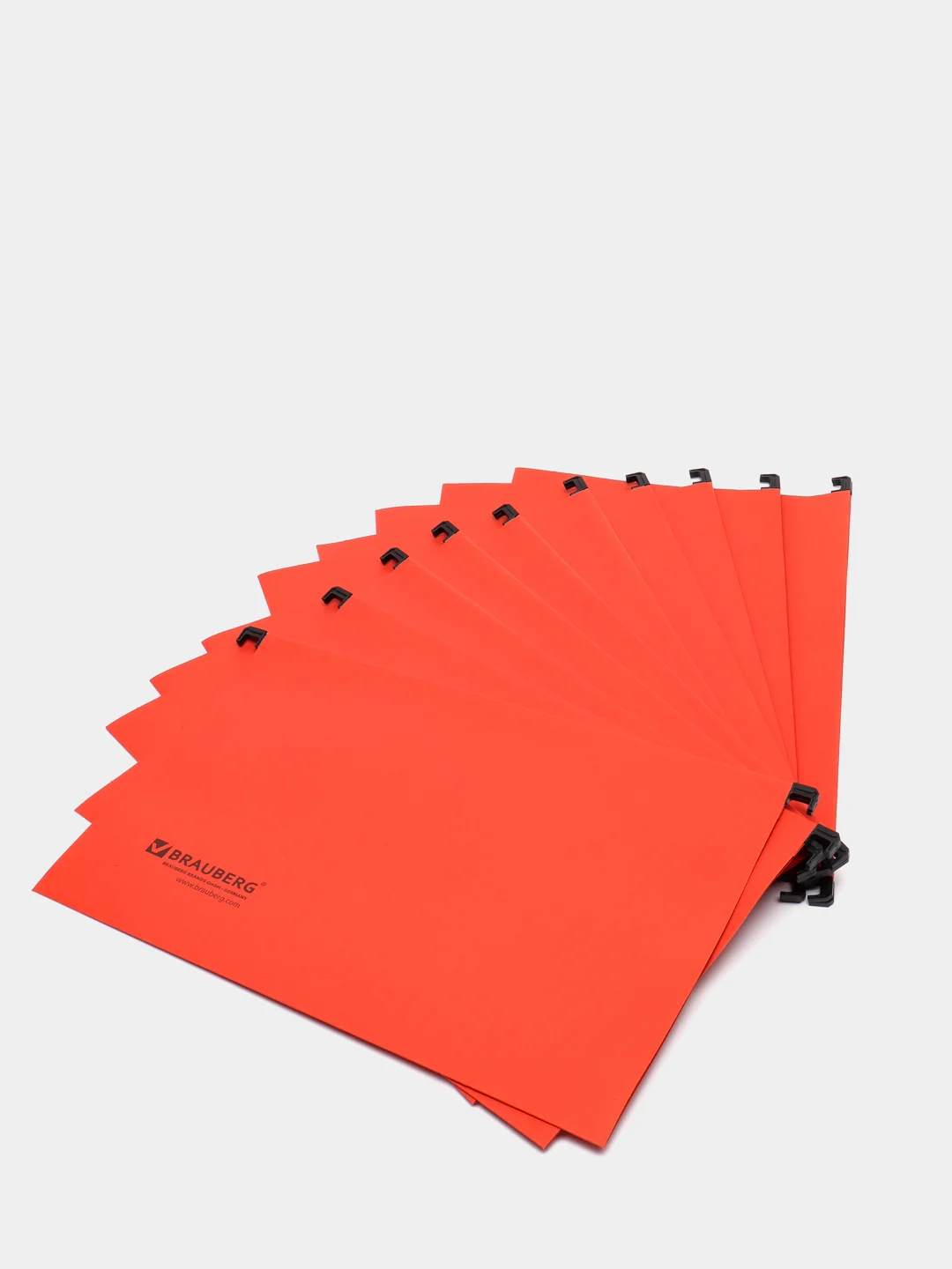 Подвесные папки А4/Foolscap (406х245 мм), до 80 листов, КОМПЛЕКТ 10 шт., красные, картон, BRAUBERG (Италия), 231796