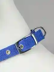 Синий ошейник для собак, с подкладкой, с хромированной пряжкой, 4 цвета