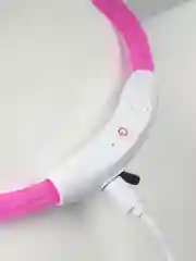 Фуксия светящийся LED ошейник силиконовый для собак на USB зарядке