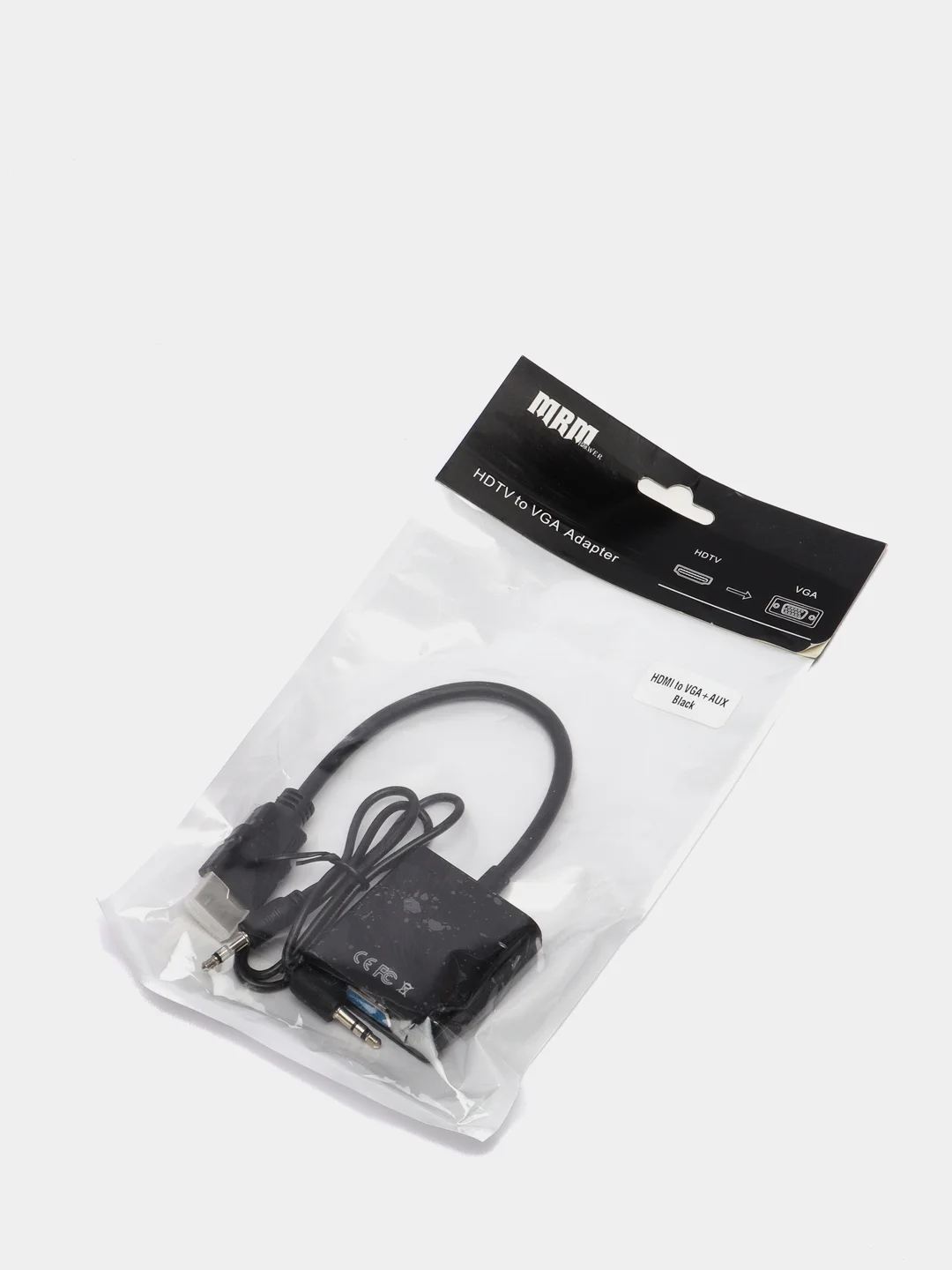 Кабель переходник адаптер HDMI-VGA с аудио AUX выходом