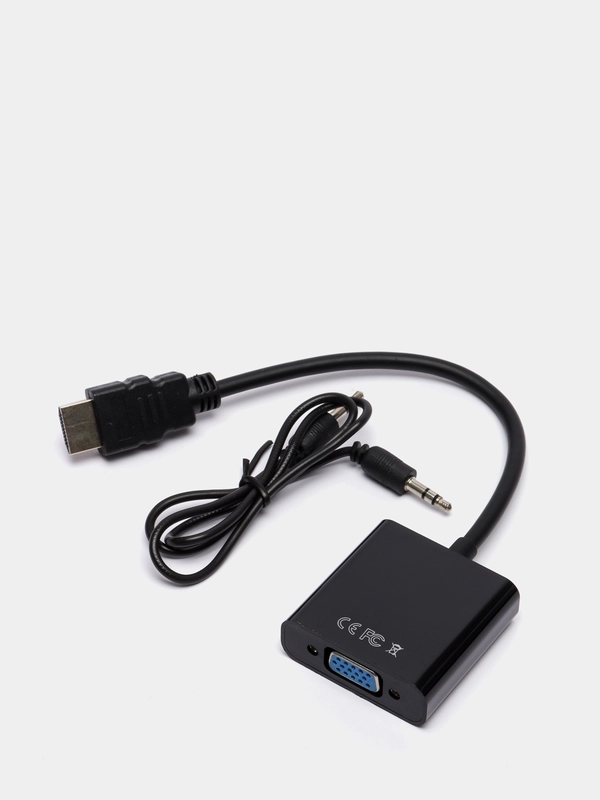 Кабель переходник адаптер HDMI-VGA с аудио AUX выходом