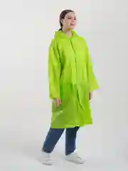 Лайм дождевик многоразовый, с капюшоном, с карманами