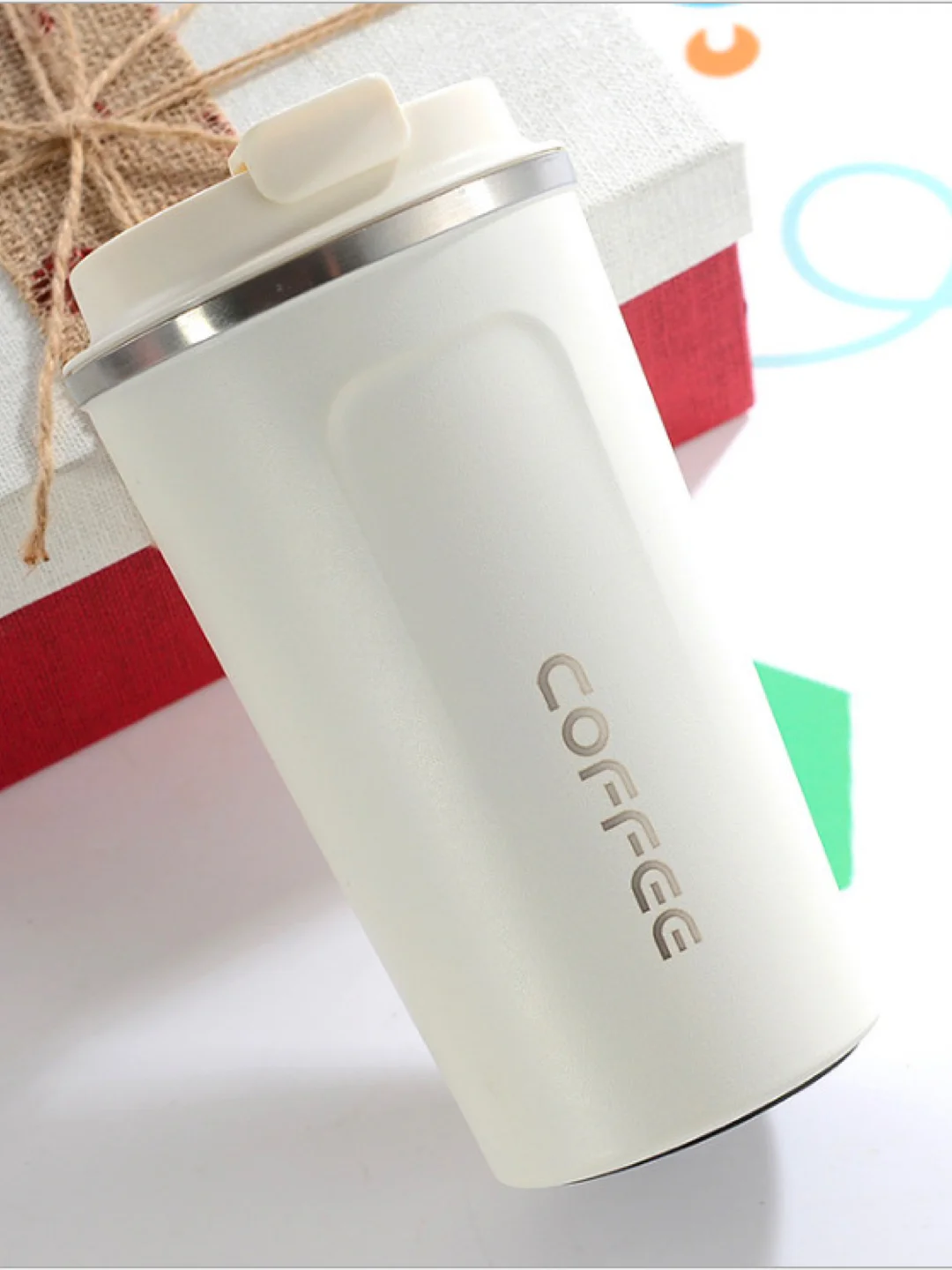 Белый термокружка Coffee / для кофе и чая / автомобильная / 510 мл