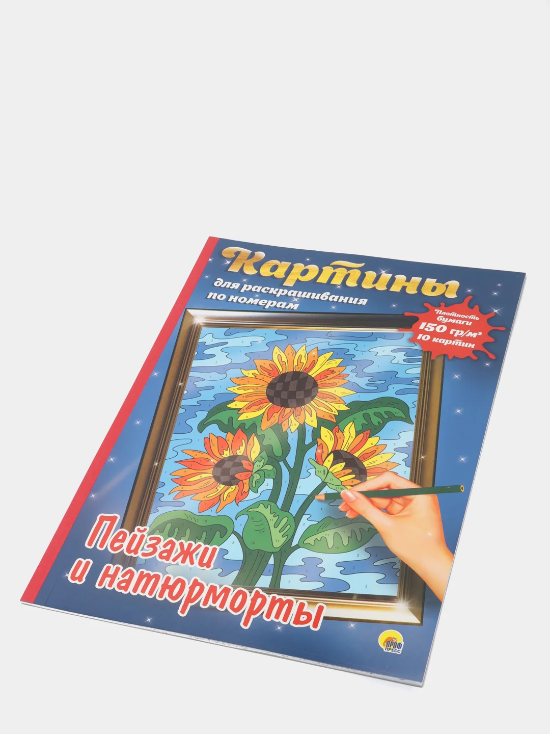 Картины для раскрашивания по номерам "Пейзажи" 10 картин, раскраска 340х485 мм. Проф-Пресс