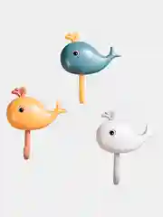 Мультяшный настенный крючок "Маленький кит", 3 штуки