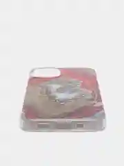 Красный чехол iPhone 12 / 12 Pro (6.1), 12 mini (5.4) силиконовый с мраморным рисунком