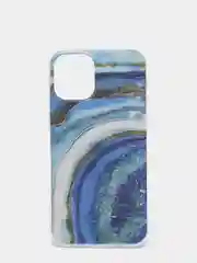 Синий чехол iPhone 12 / 12 Pro (6.1), 12 mini (5.4) силиконовый с мраморным рисунком