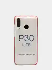 Красный чехол силиконовый прозрачный с цветной вставкой Honor P30 Lite