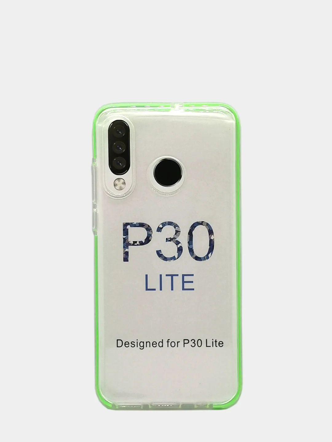 Лайм чехол силиконовый прозрачный с цветной вставкой Honor P30 Lite