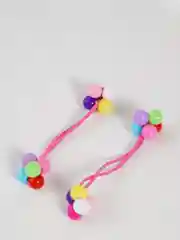 Коралловый резиночки для волос с цветными шариками