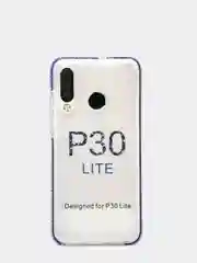Синий чехол силиконовый прозрачный с цветной вставкой Honor P30 Lite