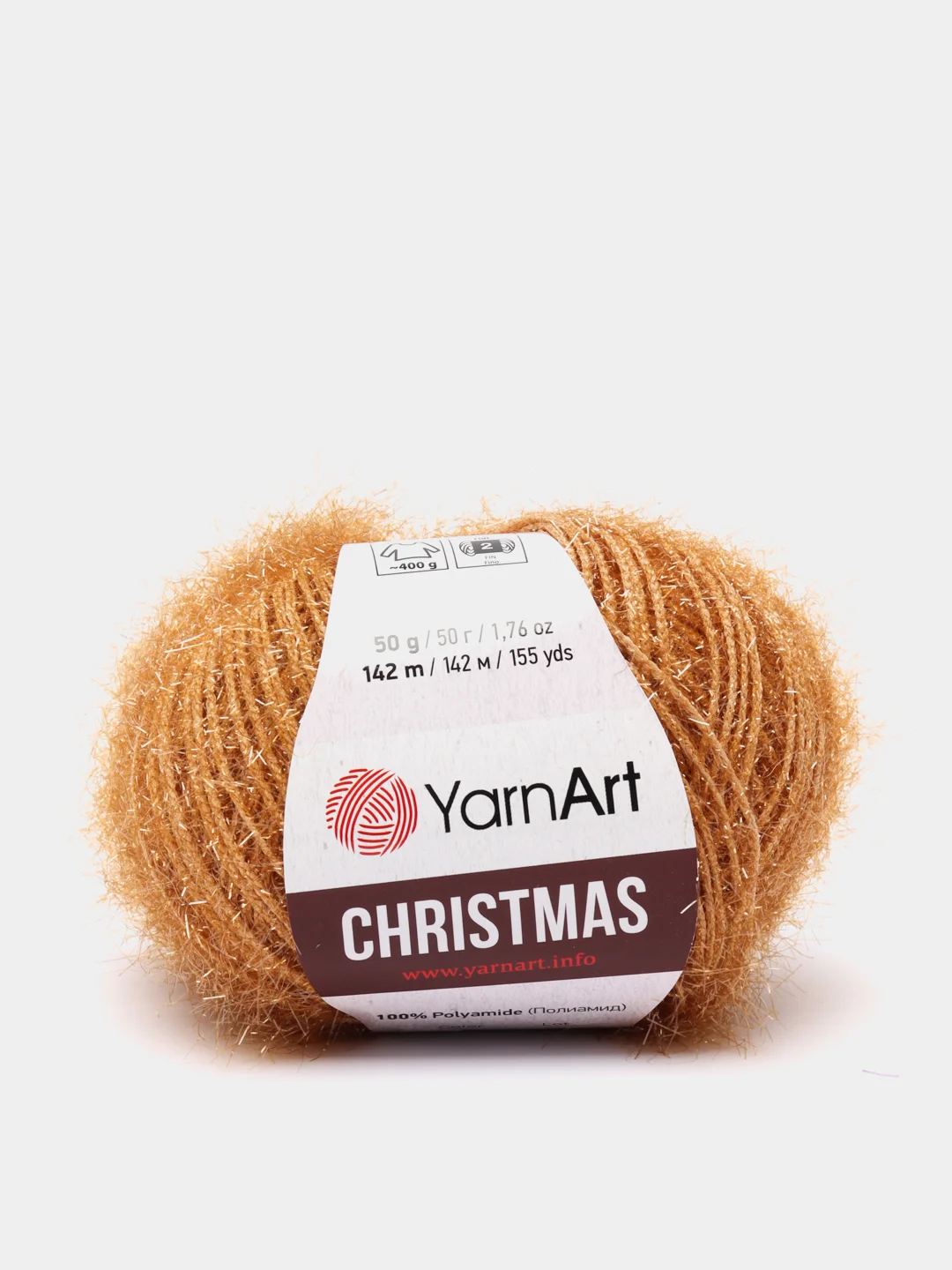 Коричневый пряжа YarnArt "Christmas", Полиамид, 50 г, 142 м