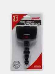 Разветвитель прикуривателя 2 гнезда + 2USB SKYWAY 3,1А S00301036