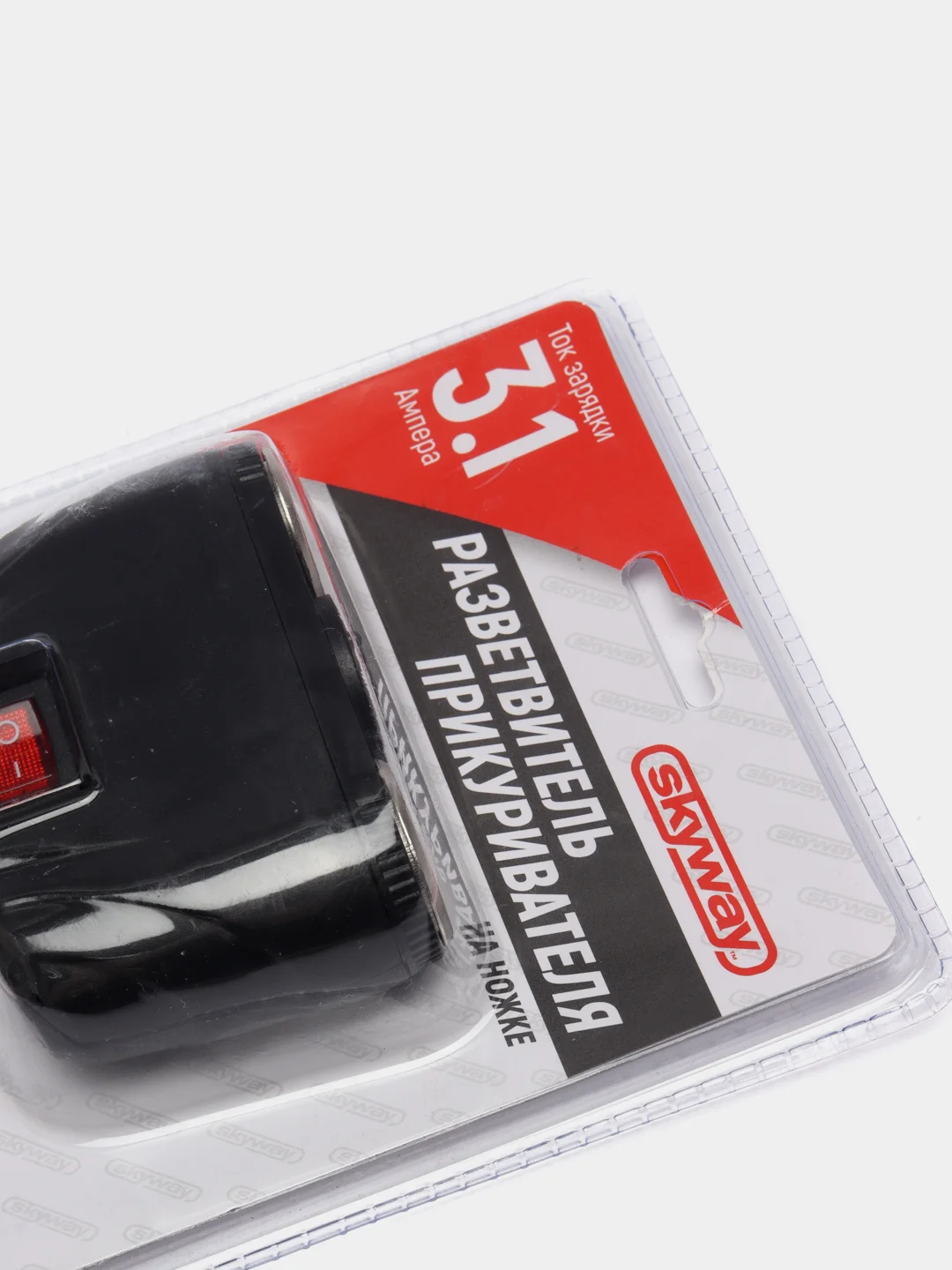 Разветвитель прикуривателя 2 гнезда + 2USB SKYWAY 3,1А S00301036