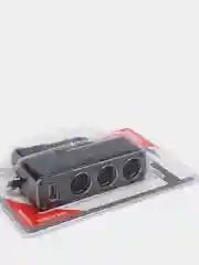 Разветвитель прикуривателя 3 гнезда + USB SKYWAY предохранитель 5А, USB 2000mA S02301024