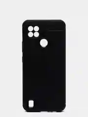 Черный чехол для Realme C21 с тиснением под кожу
