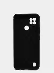 Черный чехол для Realme C21 с тиснением под кожу