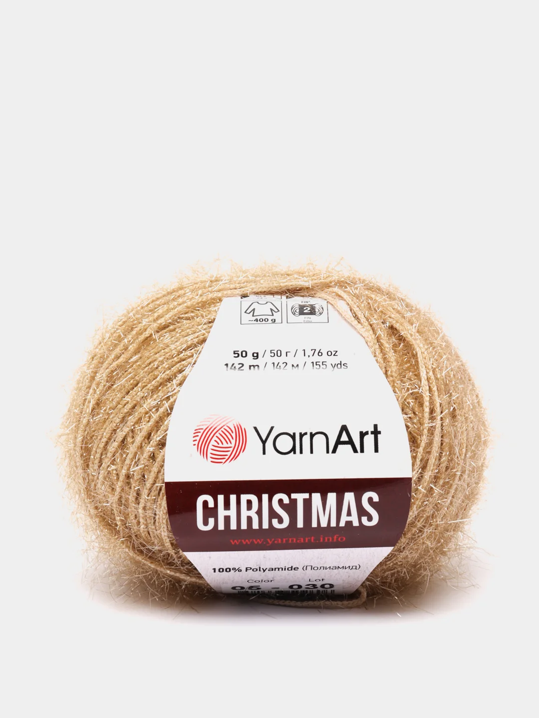 Бежевый пряжа YarnArt "Christmas", Полиамид, 50 г, 142 м