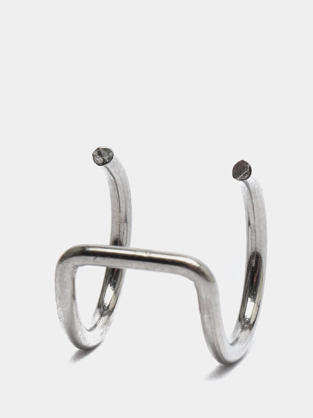 Серебряный серьга-кафф из медицинской стали, 1 штука