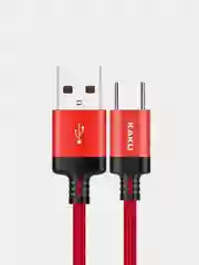 Алый кабель для быстрой зарядки и передачи данных, USB - Type-C, 3.2 А, в тканевой оплетке
