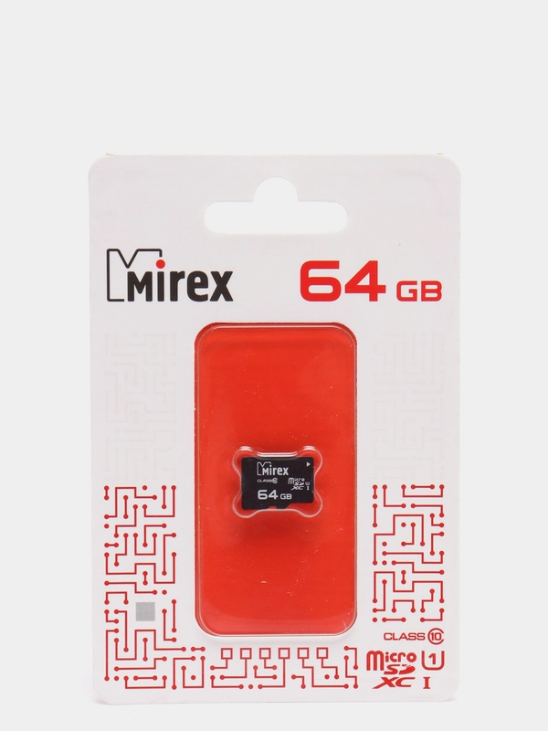 Карта памяти micro SDXC MIREX, 64GB, UHS-I, class 10