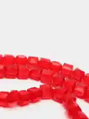 Красный бусины стеклянные 6 мм, прозрачные, кубической формы