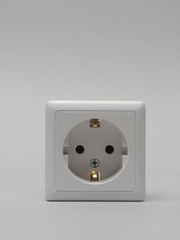 Розетка с заземляющими контактами Electric, белая, 250В, 16А, IP20, открытая установка