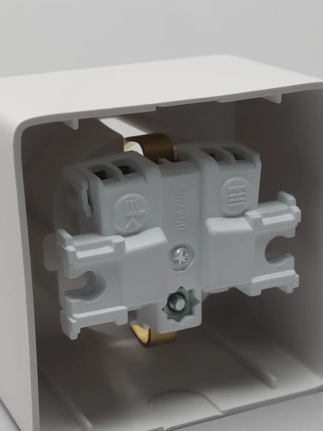 Розетка с заземляющими контактами Electric, белая, 250В, 16А, IP20, открытая установка