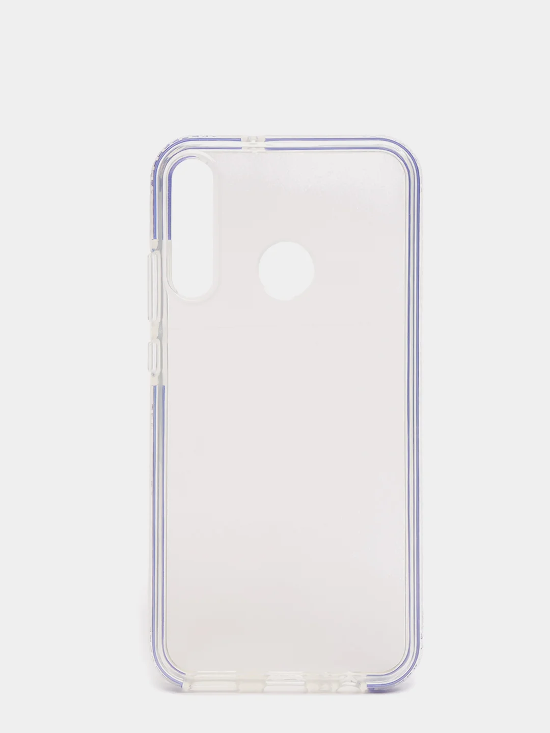 Синий чехол силиконовый прозрачный с цветной вставкой Y7P / P40 Lite E